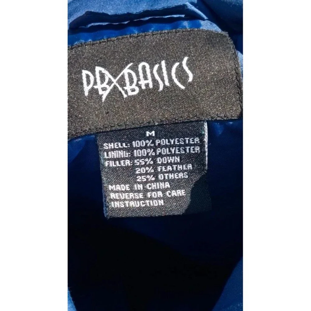 Vintage 90s Down Puffer Vest - Quilted Navy Winter Layer size Medium